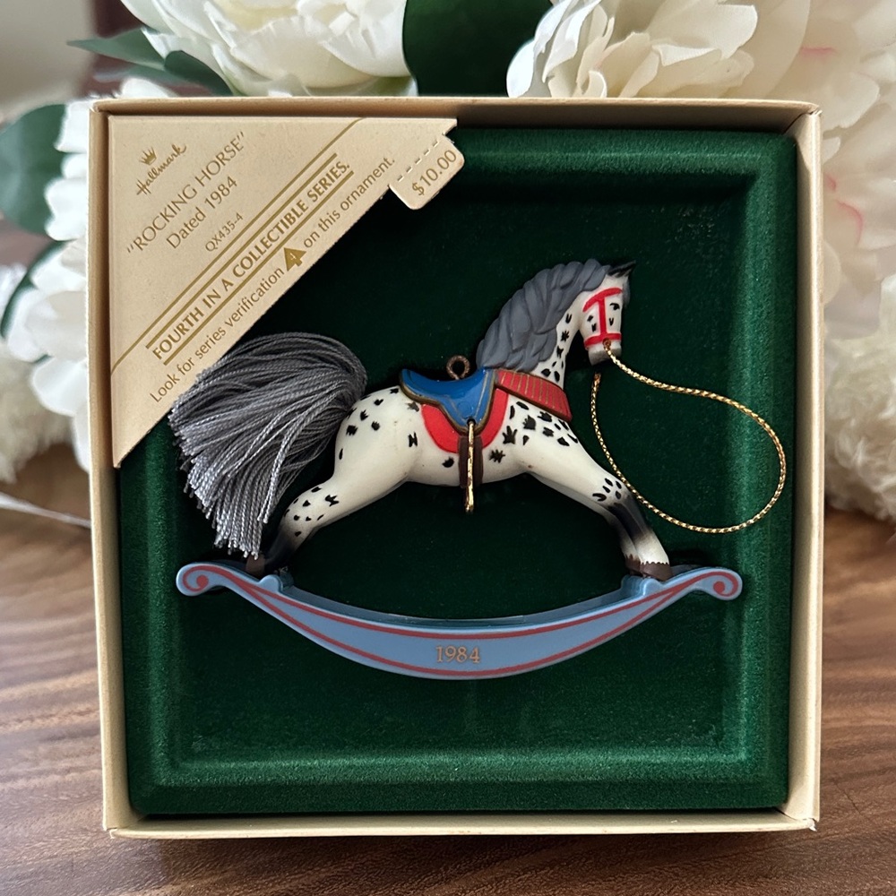 Vintage Hallmark Rocking Horse Christmas Ornament 1984